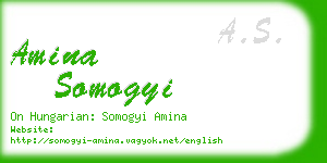 amina somogyi business card
